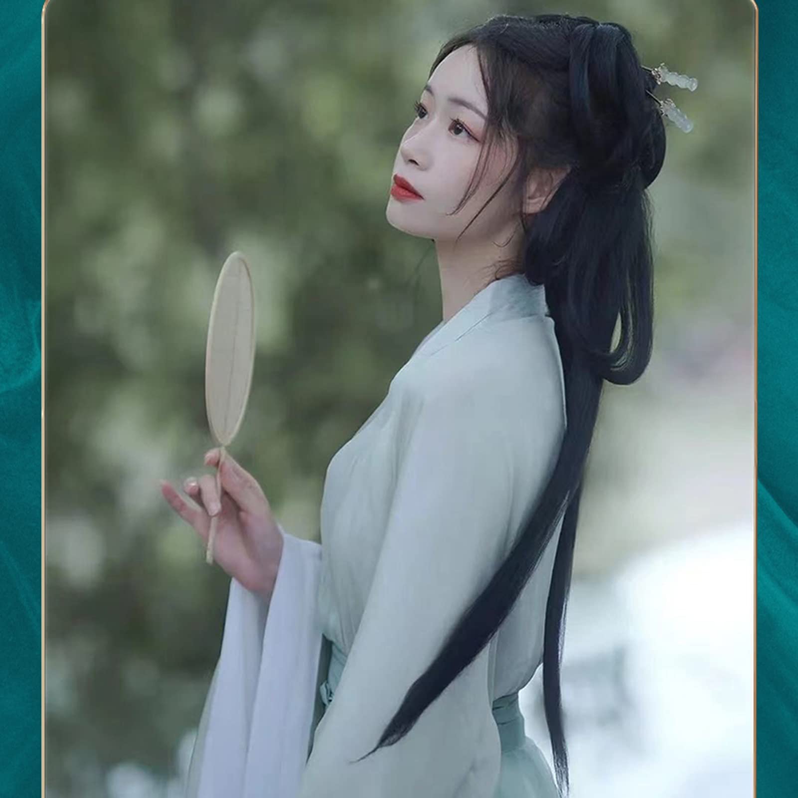 Elegant Hanfu Dress for Women - Traditional Chinese Ancient Costume with Wide Sleeves and Flowy Skirt | Oriental Style Fairy Clothing (Light Green, Large) | Perfect for Cosplay, Tea Ceremonies, and Cultural Events