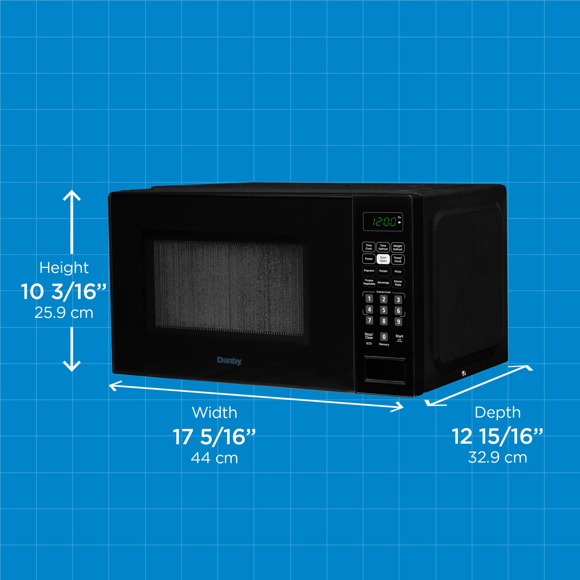 Danby DBMW0721BBB 0.7 cu. ft. Compact Countertop Microwave Oven - Black | Perfect for Small Kitchens, Dorms & Offices | Fast & Even Cooking, Space-Saving Design