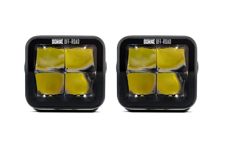 Borne Off Road Light Pod Kit - 3x3 Spot LED Lights for Trucks, Jeeps & ATVs - Durable Off-Road Lighting for Night Driving & Outdoor Adventures