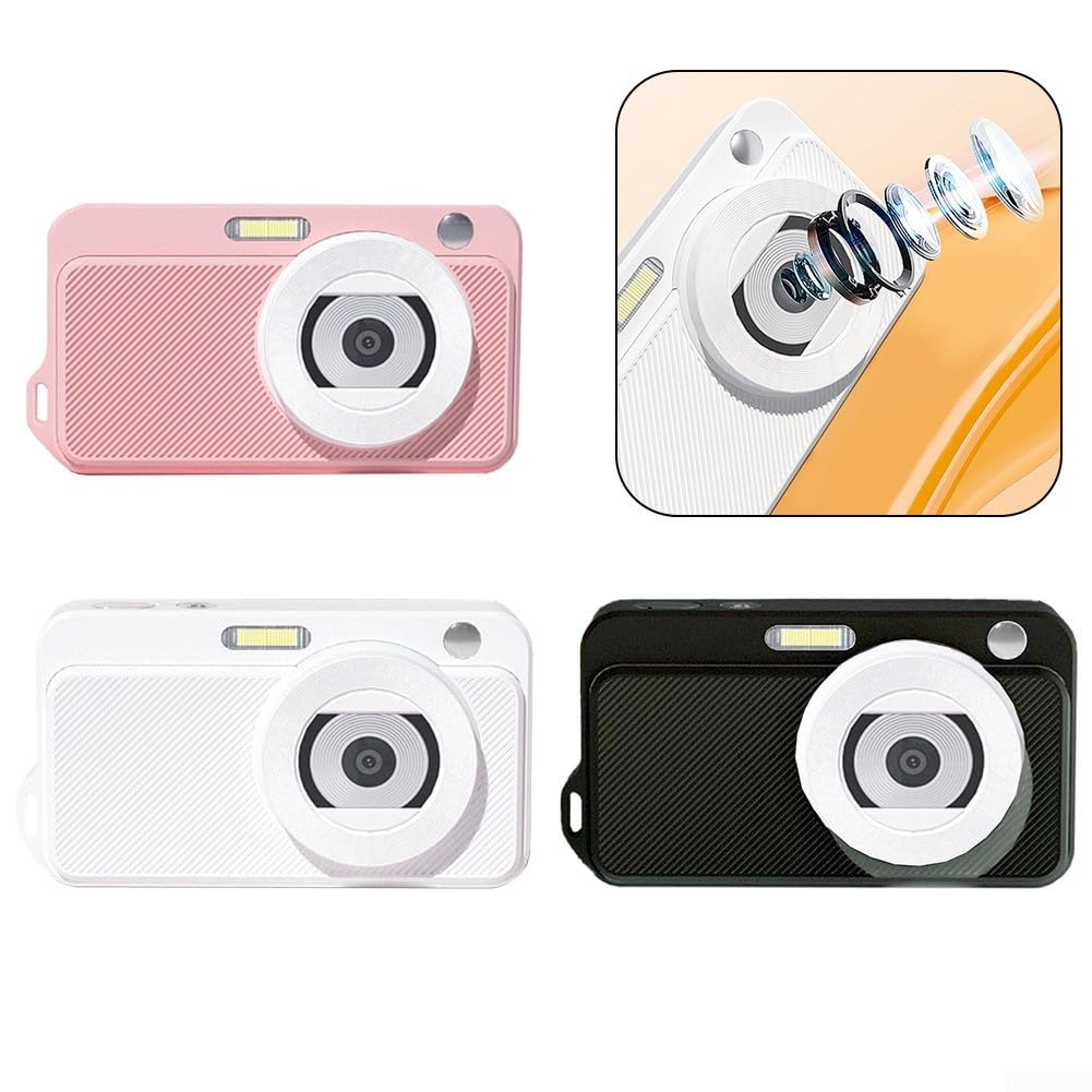 EpheyFIF 4K Vlogging Camera with Autofocus - 16MP Compact Digital Camera for YouTube, Travel & Daily Vlogging | 1080P FHD Video, Dual Lens, Beginner-Friendly (Pink) - Perfect for Content Creation, Family Events & Social Media Sharing