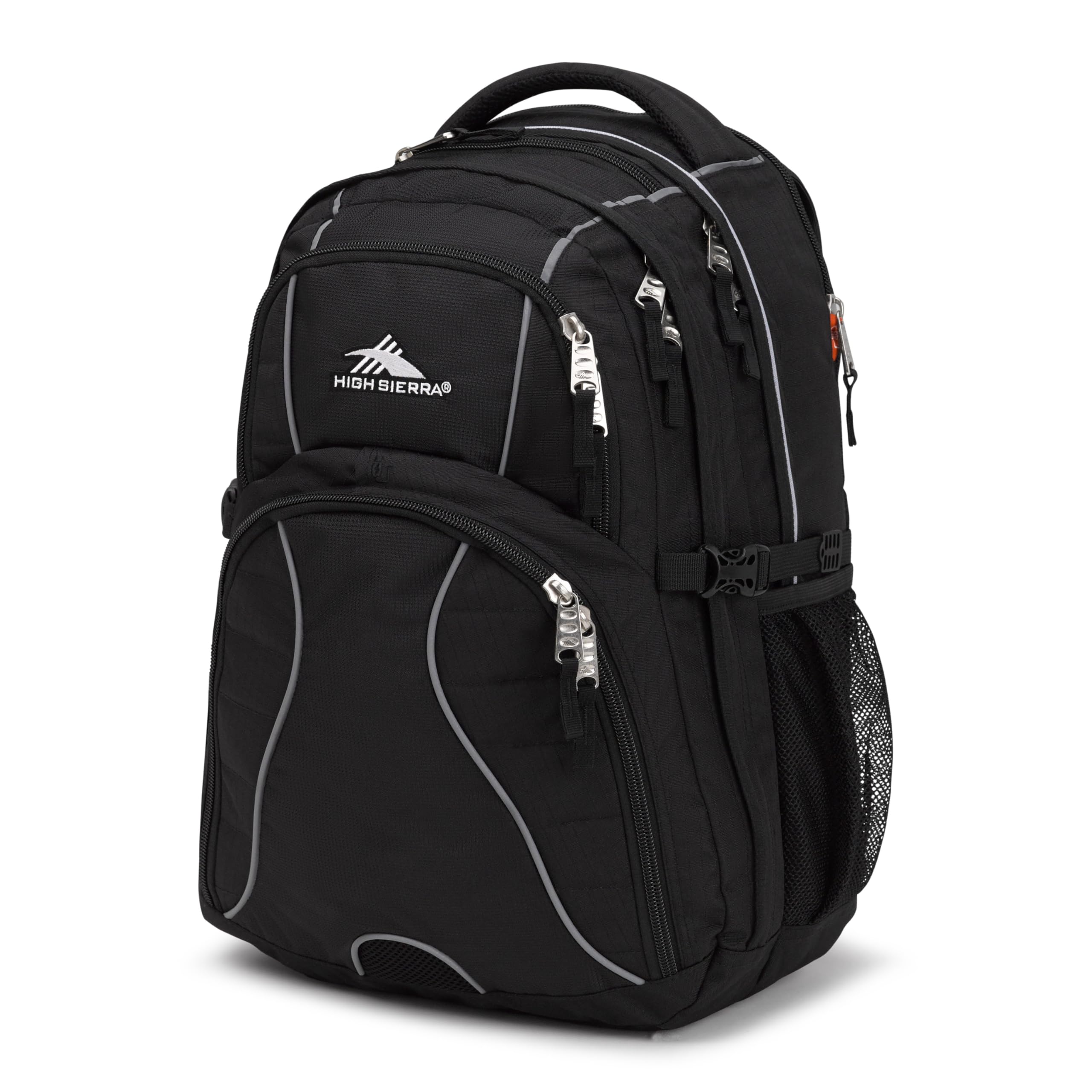 High Sierra Swerve Laptop Backpack - Durable 17-Inch Laptop Bag with Padded Compartment, USB Charging Port & Multiple Pockets for Work, School & Travel (Black)