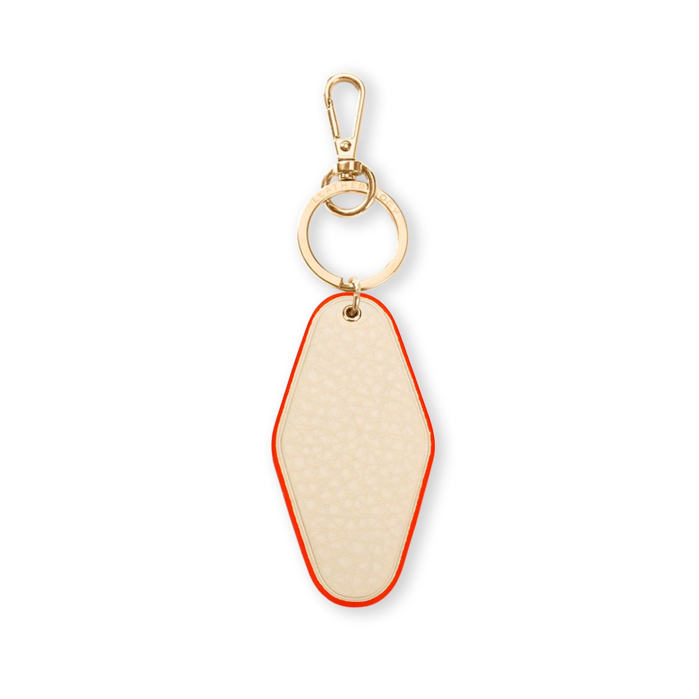 Custom Hotel Keychain - Clementine & Sand Stripe Design for Key Organization | Perfect for Hotels, Resorts, and Travel Accessories