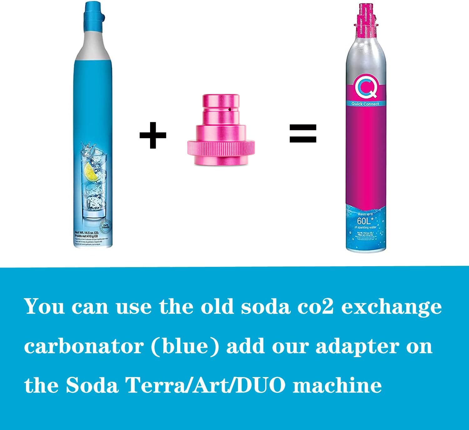 Upgraded CO2 Quick Adapter for Terra Soda Maker - TR21-4 Male Thread Valve Refill Kit Compatible with Blue CO2 Cylinders | Perfect for Home Carbonation & Sparkling Water Machines