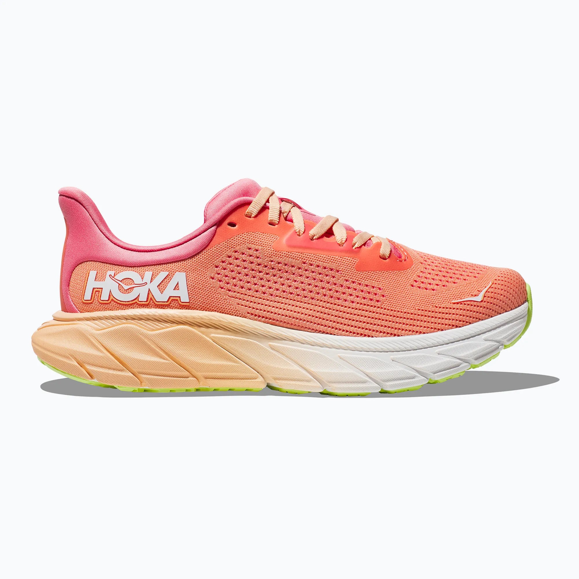 HOKA Women's Arahi 7 Wide Running Shoes - Lightweight Stability Sneakers for Women in Papaya/Coral | Perfect for Road Running, Jogging & Gym Workouts