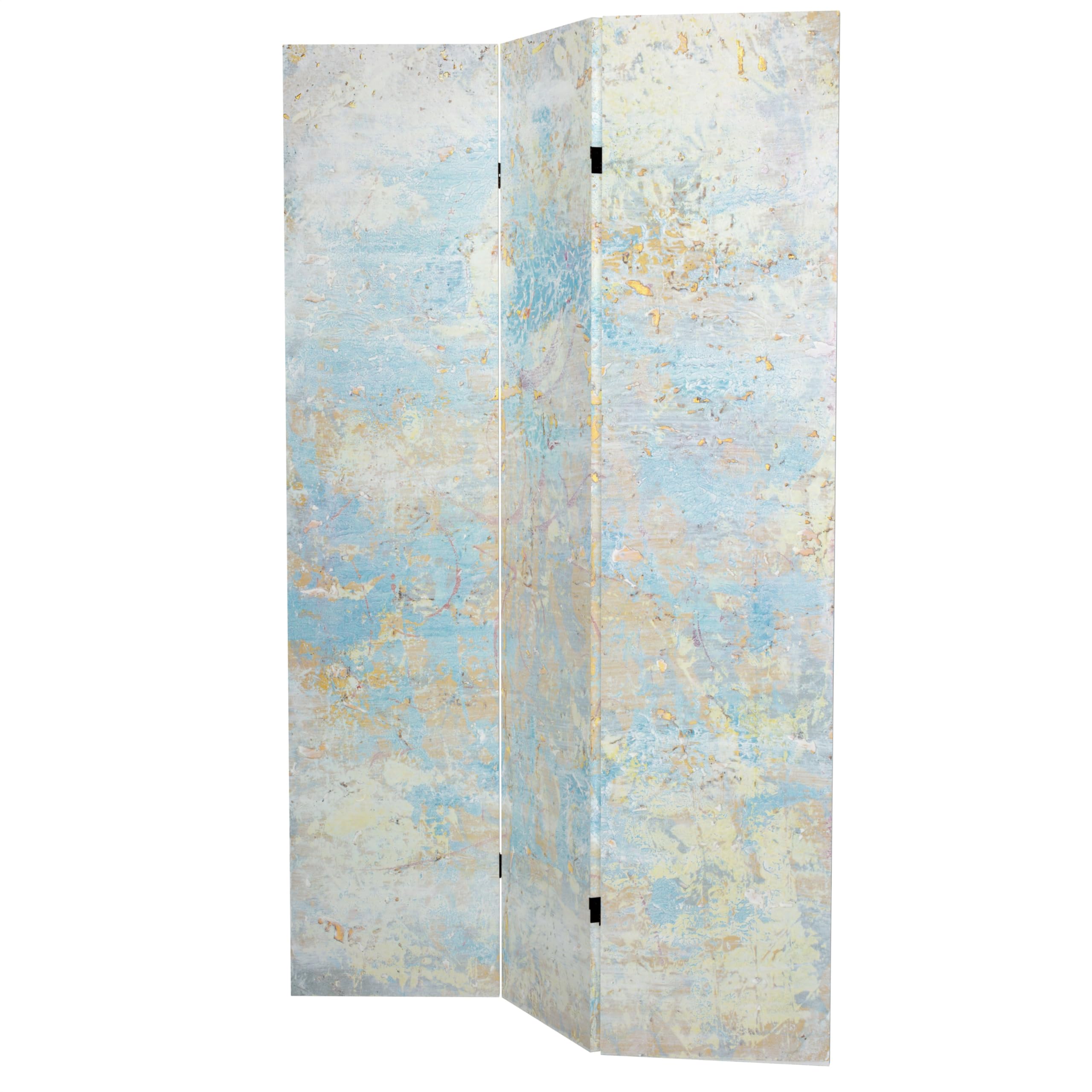 6 ft. Tall Red Lantern Double-Sided Canvas Room Divider - Sunlit Memories Celestia Collection | Freestanding Privacy Screen for Living Room, Bedroom & Office Decor