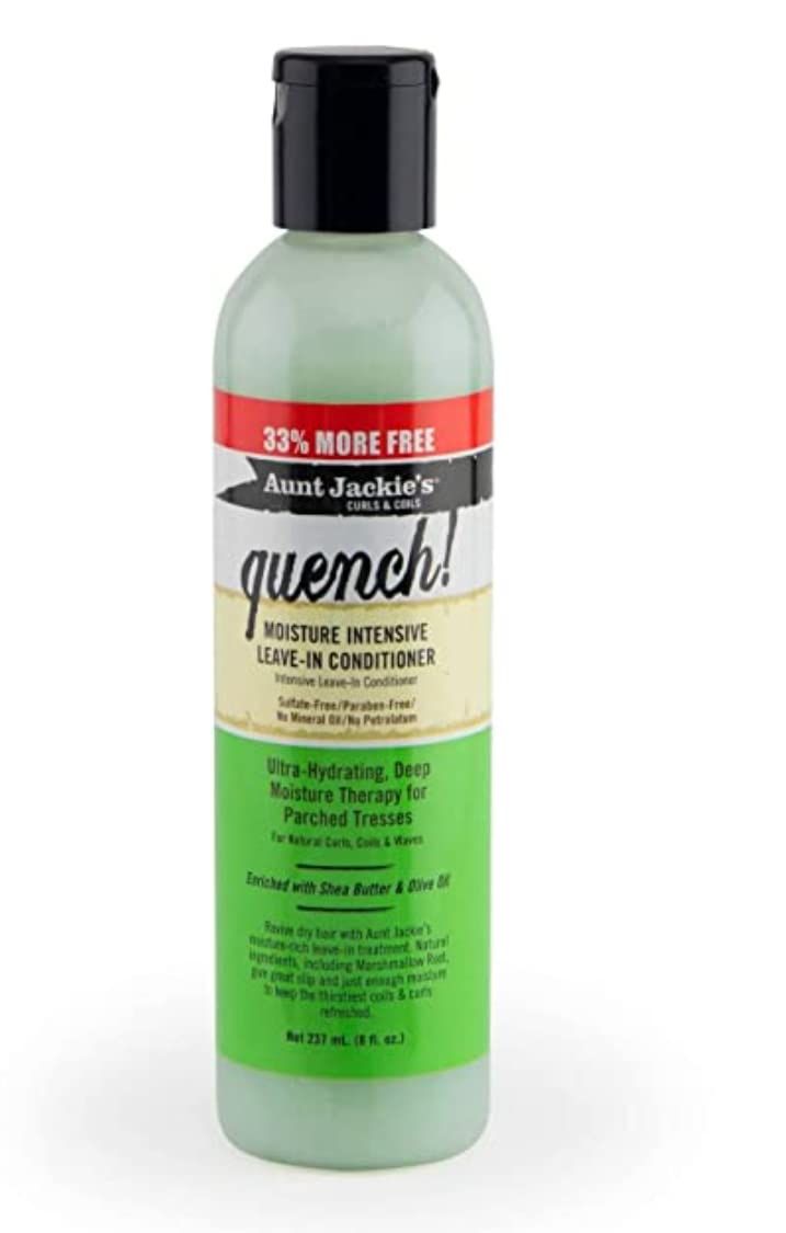Aunt Jackie's Quench Moisture Intensive Leave-in Conditioner with Shea Butter & Olive Oil - 8 Fl Oz (Pack of 3) | Deep Hydration for Dry, Damaged & Curly Hair | Perfect for Daily Hair Care & Styling