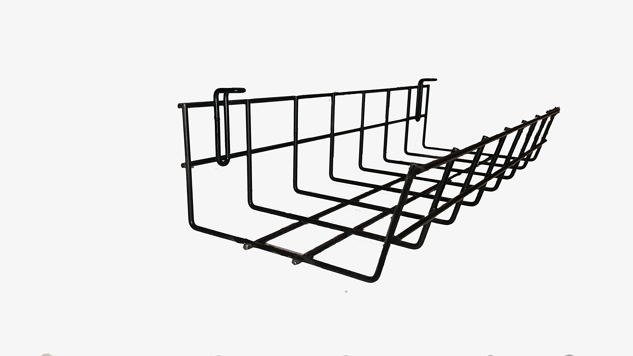 Under Desk Cable Organizer 14 Inch Wire Tray - 2 Pack | Cable Management Basket & Desk Raceway for Home Office, Gaming Setup & Workspace Organization