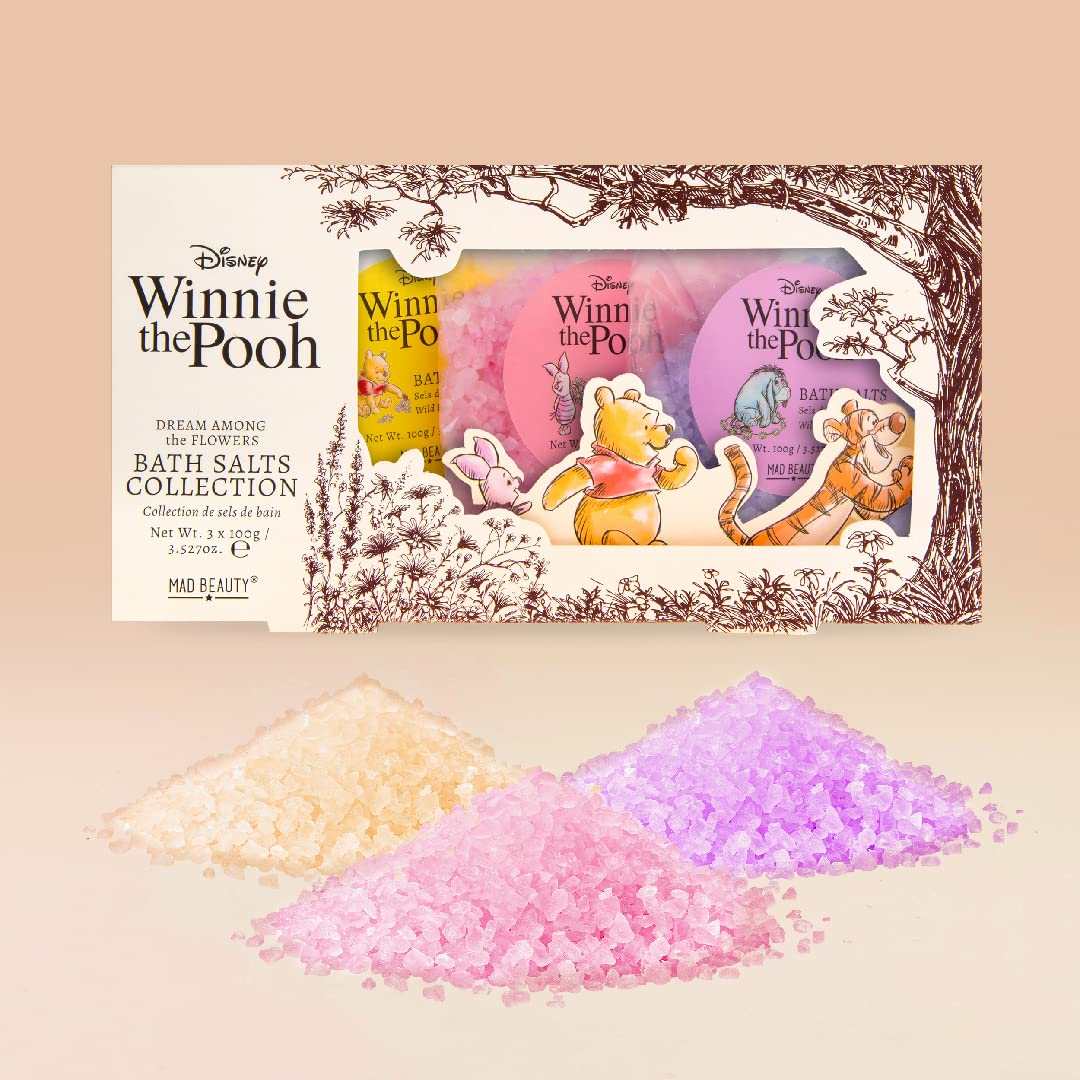 Disney Winnie The Pooh Bath Salts - 3 Wildflower Fragrances | Cruelty-Free Skincare Gift for Relaxation & Self-Care