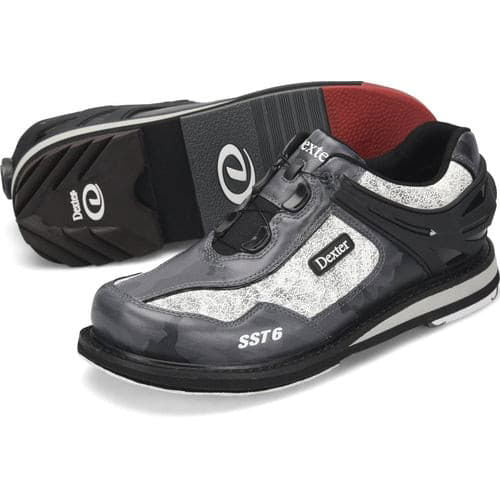 Dexter Men's SST 6 Hybrid BOA Bowling Shoes - Grey Camo/Multi - Right Hand Wide Fit for Professional Bowlers & League Players