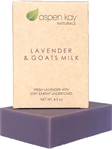 Organic Lavender Goats Milk Soap Bar - Natural Moisturizing Handmade Soap with Skin-Loving Oils for Face & Body - 4.5 oz - Perfect for Dry Skin Care, Sensitive Skin & Relaxing Bath Time