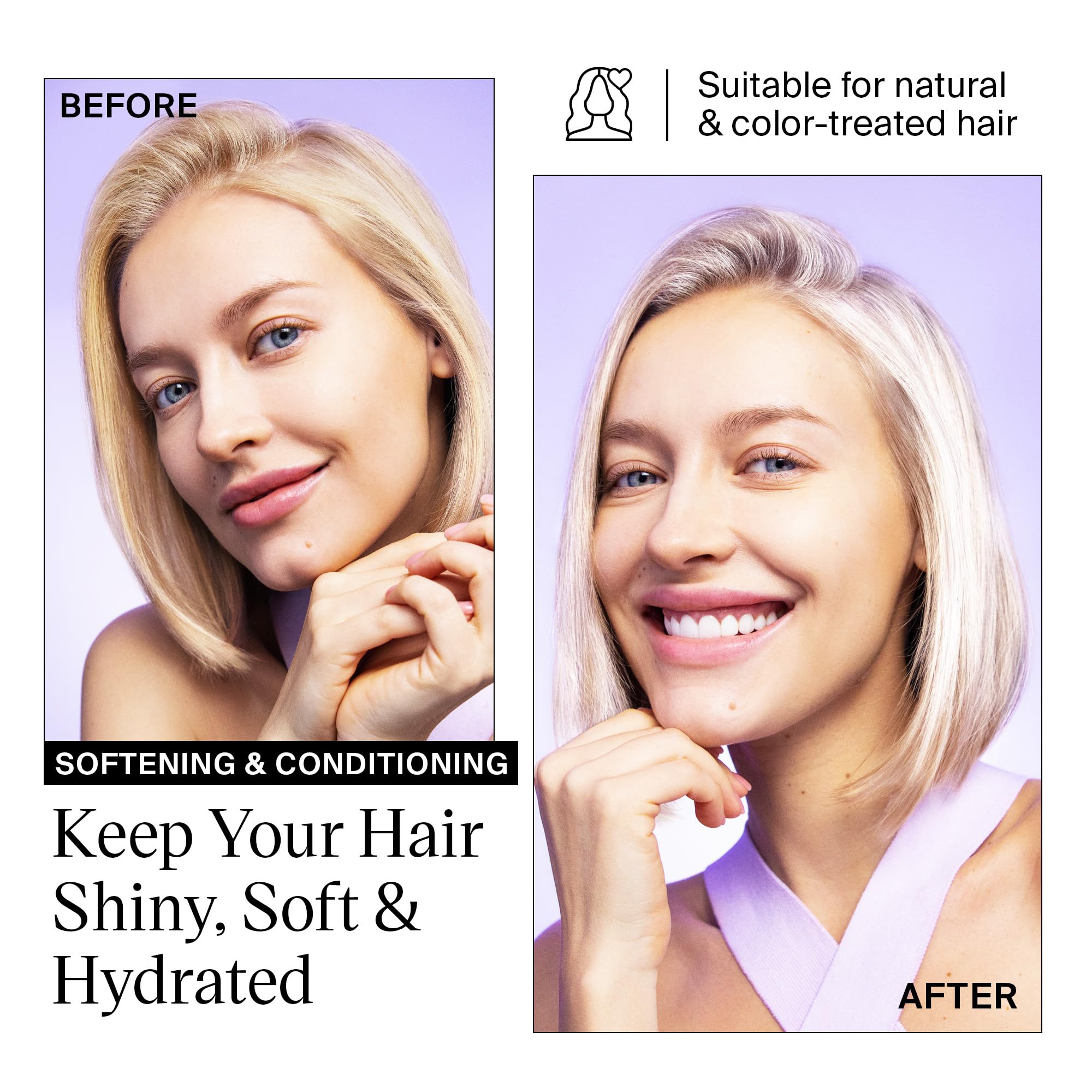 Eva NYC Tone It Down Blonde Shampoo & Conditioner Set - Purple Shampoo for Blonde Hair to Eliminate Brassiness & Yellow Tones - Vegan, Sulfate-Free, Moisturizing Hair Care (2 x 1L) - Perfect for Color-Treated & Highlighted Hair at Home or Salon