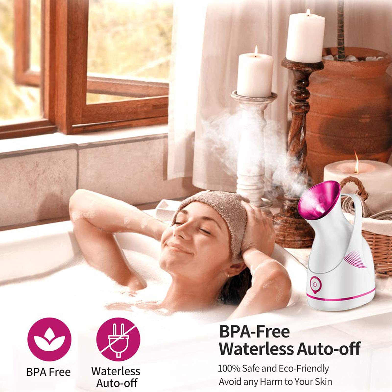 EXCLUZO Professional Warm Mist Facial Steamer for Deep Hydration & Pore Cleansing - Home Spa Skin Care Device with Adjustable Steam for Sauna & Salon Use (EU Plug) | Perfect for Relaxation & Skincare Routine