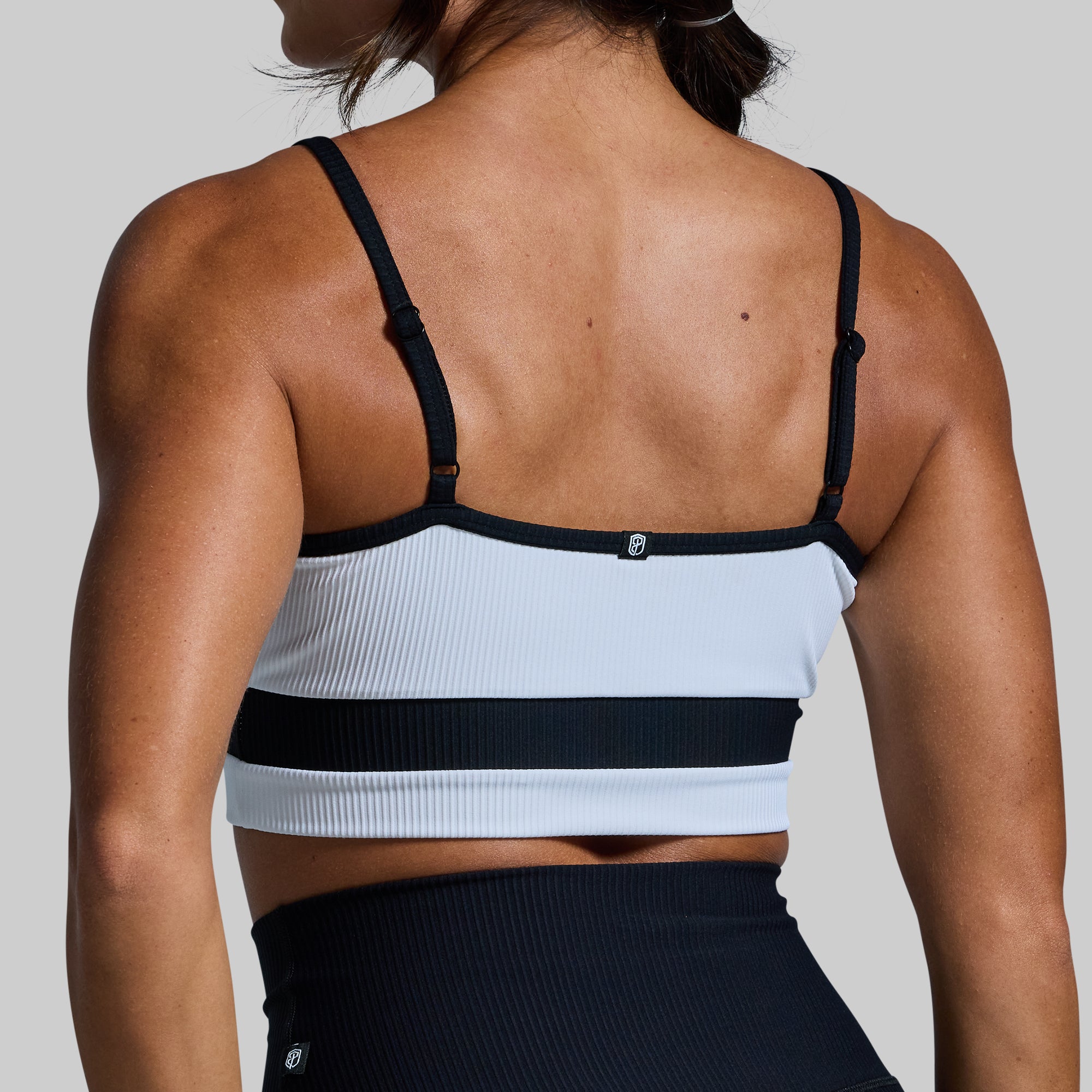 High Support Out of Line Sports Bra for Women - Breathable & Comfortable White Workout Top for Running, Yoga & Gym