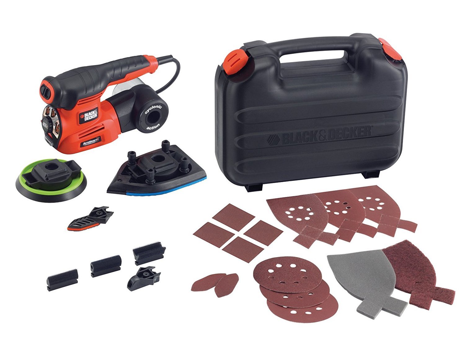 KA280K 4-in-1 Multi Sander - 220W Electric Sander with 240V Power - Sanding Machine for Woodworking, Metal Polishing & DIY Home Projects