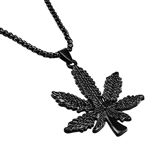 Guohanfsh Unisex Maple Leaf Pendant Necklace - Smooth Surface Electroplated Jewelry, Korean Style Fashion Accessory for Women & Men | Perfect Birthday Gift, Everyday Wear & Special Occasions