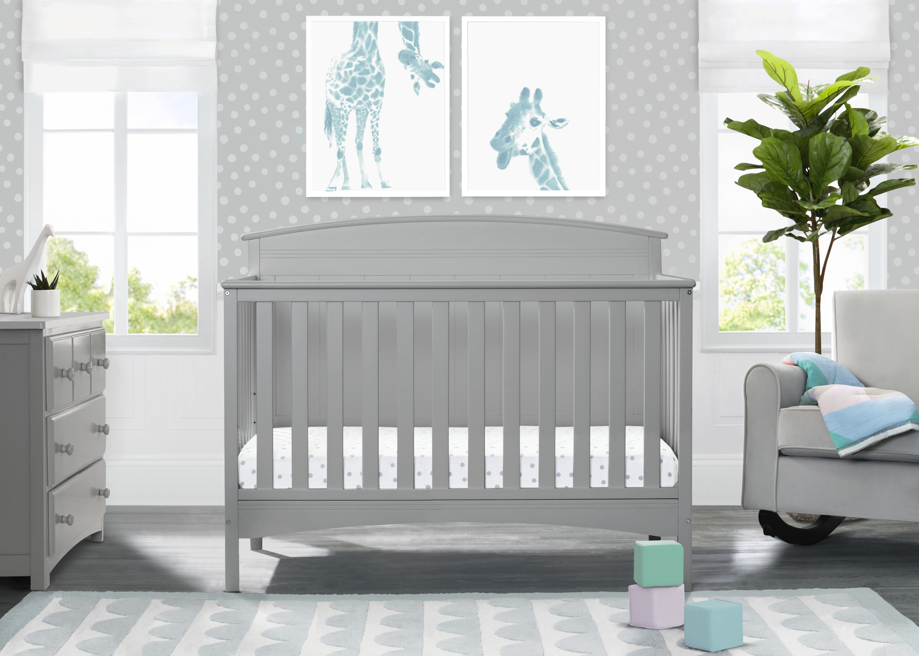 Archer Deluxe 6-in-1 Convertible Baby Crib - Toddler Bed, Daybed & Full-Size Bed - Safe Nursery Furniture for Newborns & Kids - Perfect for Bedrooms, Daycare & Guest Rooms