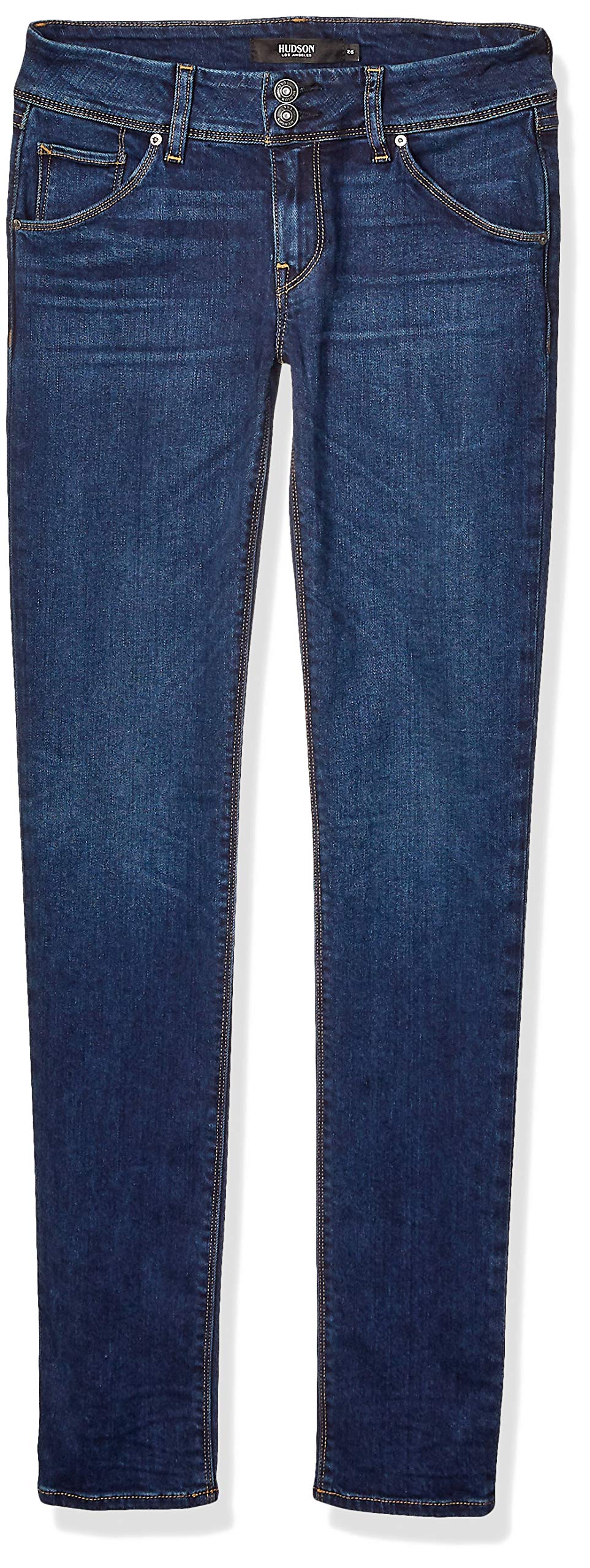 HUDSON Women's Collin Mid Rise Skinny Ankle Jeans with Back Flap Pockets - Stretch Denim Pants for Casual Wear & Everyday Outfits