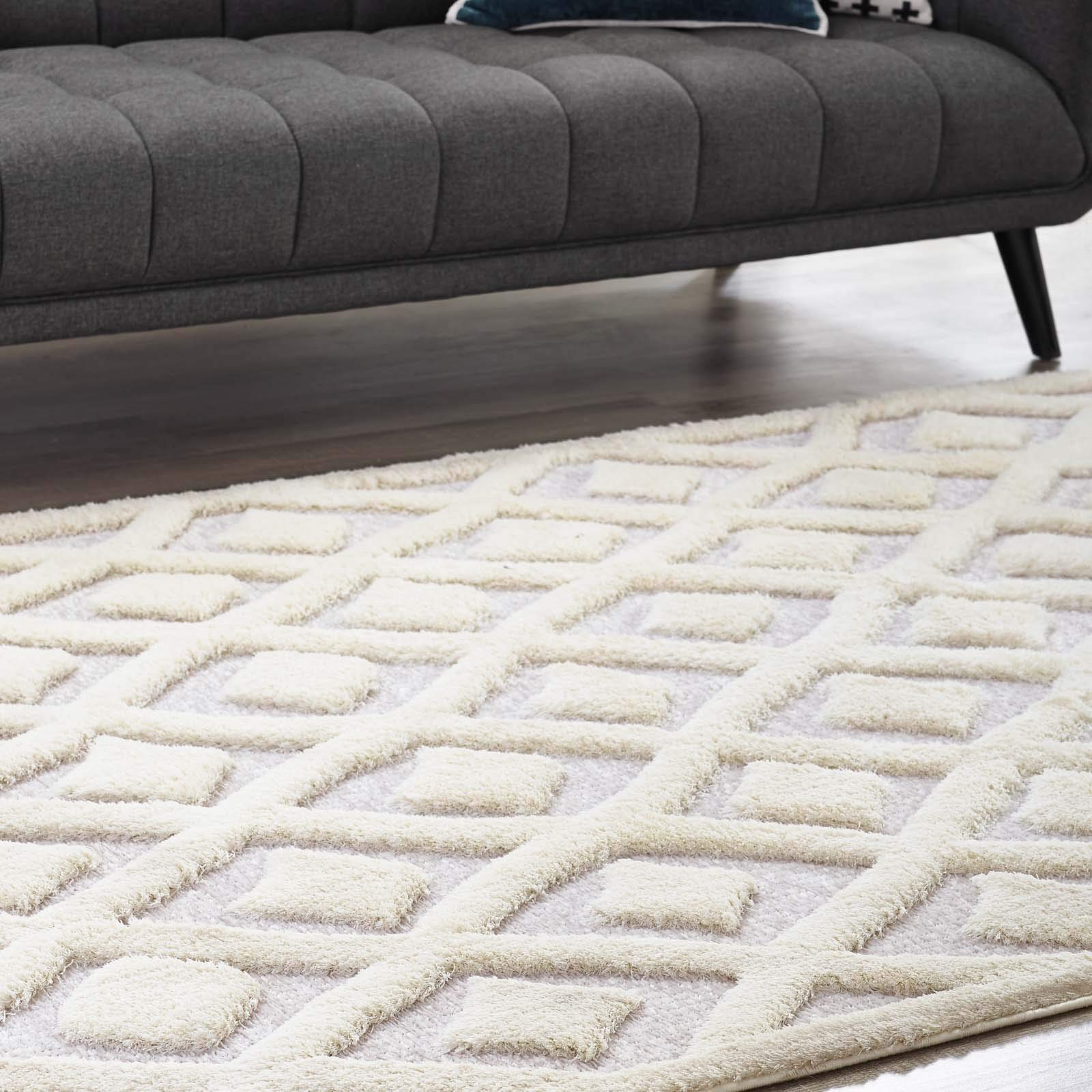 Modern Contemporary Urban Living Room Area Rug - Soft Fabric Floor Carpet Runner in Multi-Gray Tones - Perfect for Lounge, Bedroom and Home Office Decor