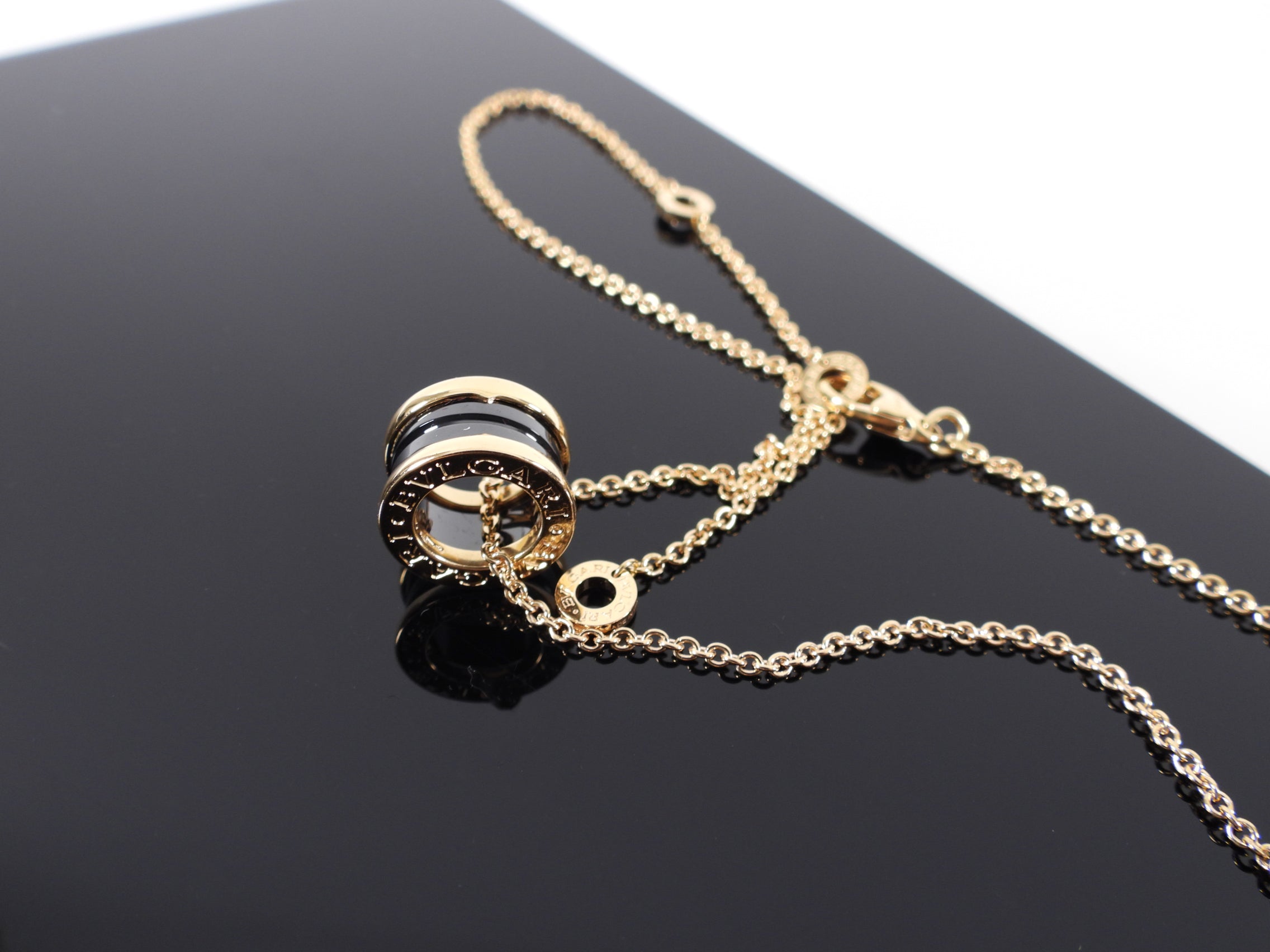 Bulgari B Zero 1 18K Rose Gold Ceramic Pendant Necklace for Women - Luxury Italian Jewelry Gift for Anniversary, Birthday & Special Occasions