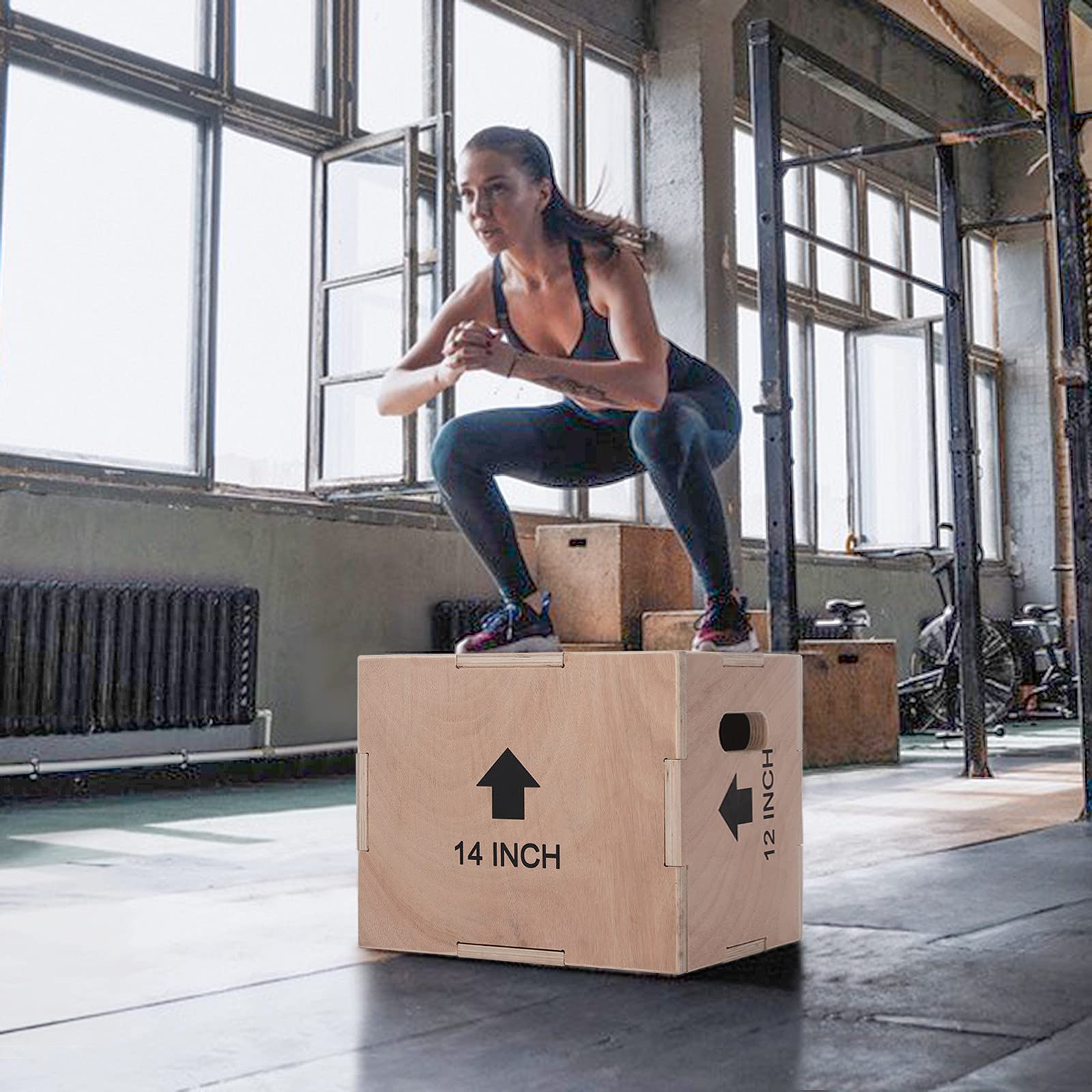 Wooden Plyo Box - Non-Slip, Easy-to-Assemble Plyometric Jump Box for CrossFit, Home Gym & Workout Training | Perfect for Box Jumps, Step-Ups & Fitness Exercises [Fast US Shipping]