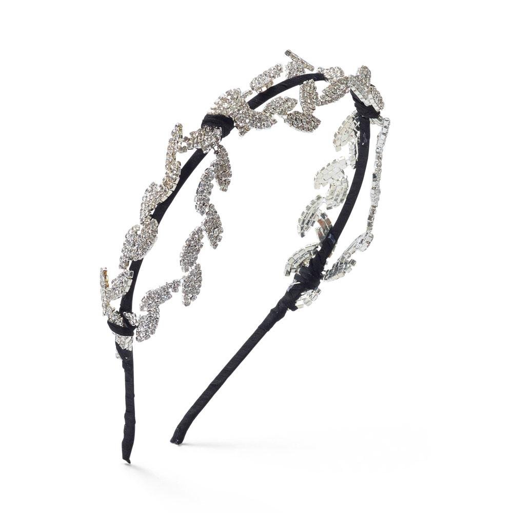 Olive Branch Crystal Headband for Women - Elegant Floral Hair Accessory for Weddings, Parties & Special Occasions