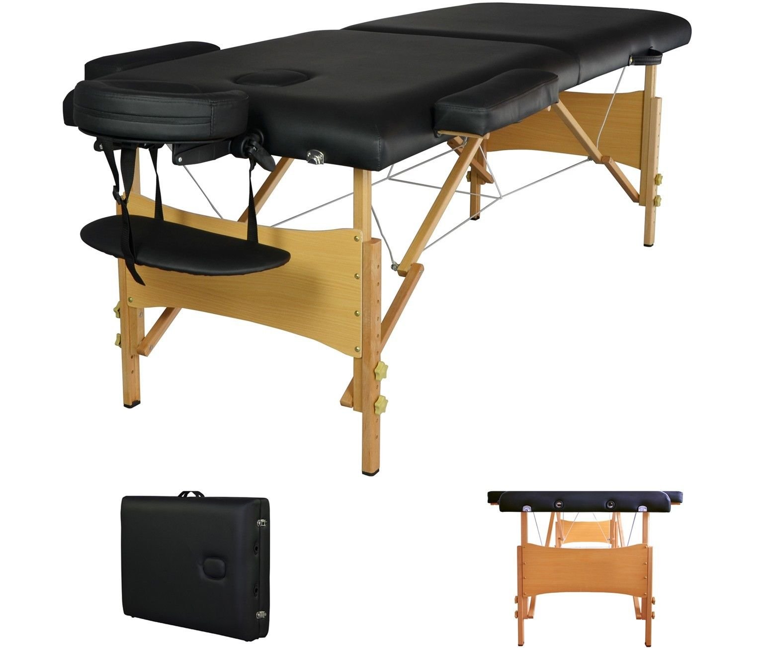 Portable Folding Massage Table - Adjustable Height Professional SPA Bed for Therapists, Tattoo Artists & Home Use - Includes Black Carry Case - Perfect for Clinics, Salons & Mobile Services