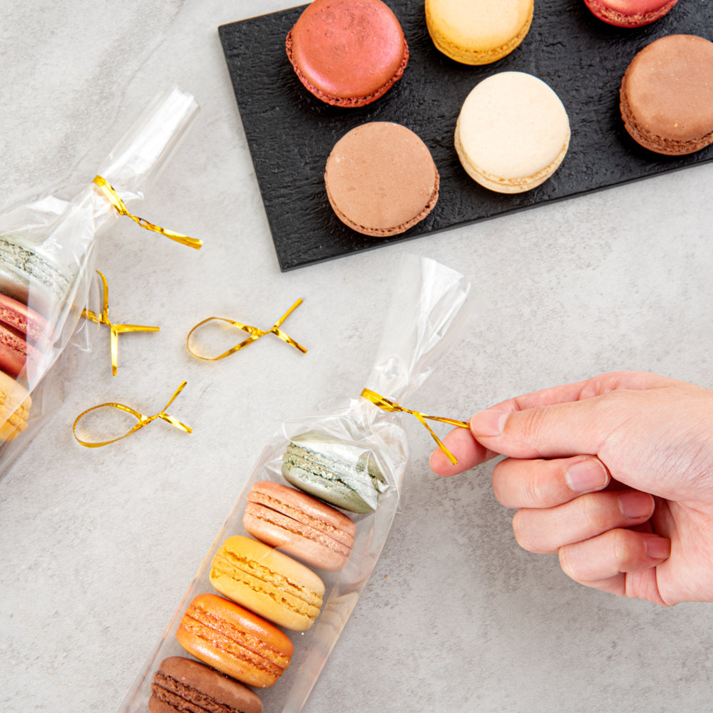 Premium Gold Metallic Twist Ties for Bags - 500 Count Box - Secure & Decorate Bread Bags, Gift Wrapping & Food Storage