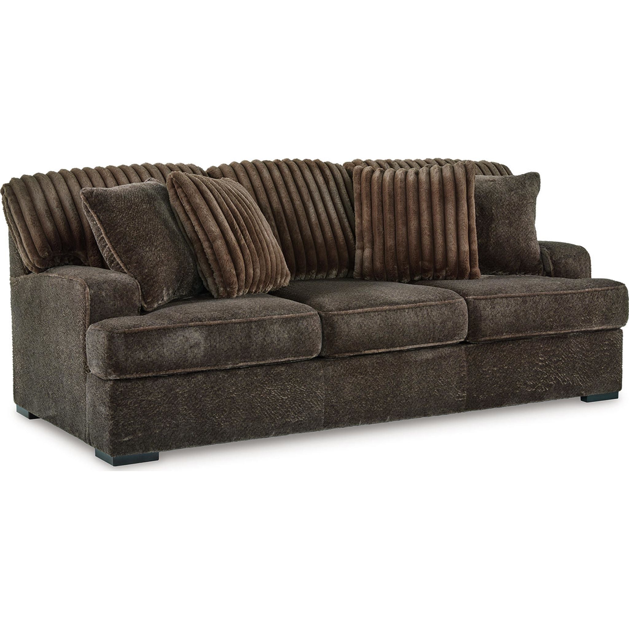 Aylesworth Sofa - Premium Chocolate Brown Leather Living Room Couch for Modern Home Decor | Comfortable & Stylish Seating for Family Gatherings & Relaxation