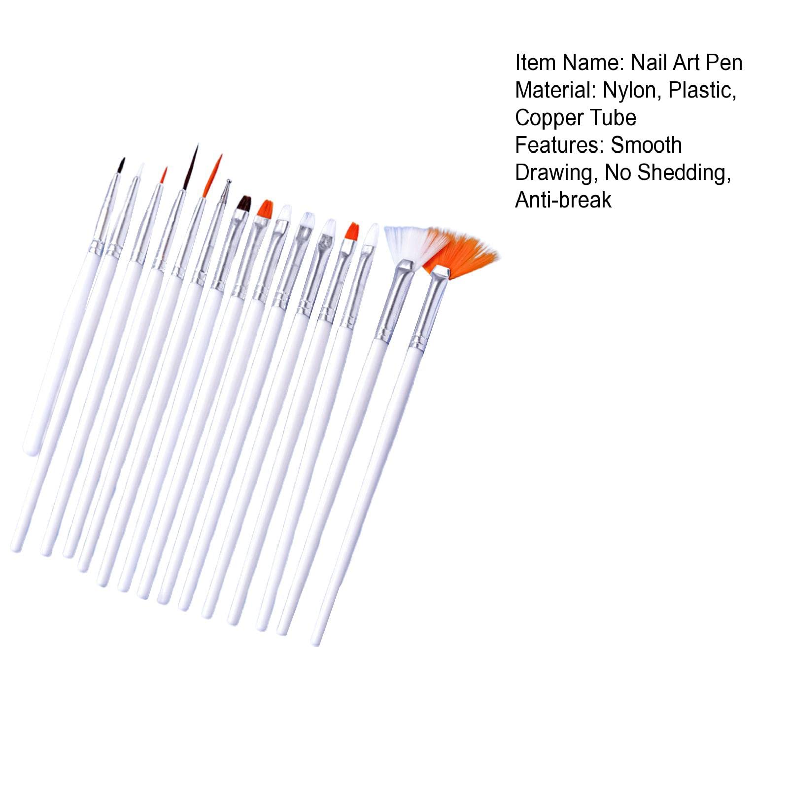 15Pcs Professional Nail Art Liner Brushes Set for Gel Polish - Dotting & Painting Brush Pens for Nail Design (Grey) | Perfect for Salon, Home Manicure & DIY Nail Art