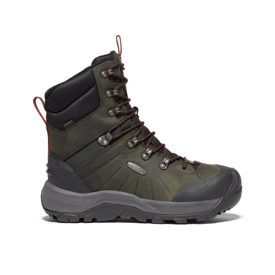 Men's Revel IV High Polar Waterproof Winter Boots - Magnet/Red Carpet | Slip-Resistant Insulated Snow Boots for Hiking, Hunting & Outdoor Activities