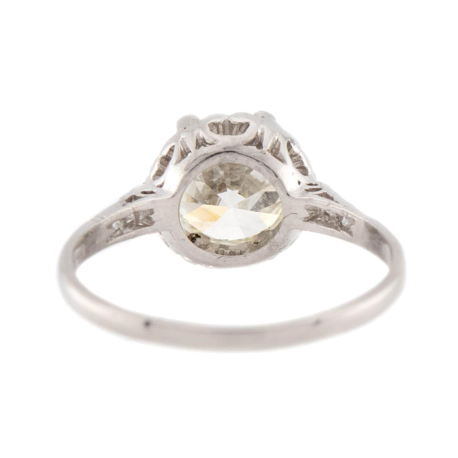 Art Deco Platinum Diamond Engagement Ring 2.02ct - Vintage Inspired Wedding Band for Women, Perfect for Proposals & Anniversaries