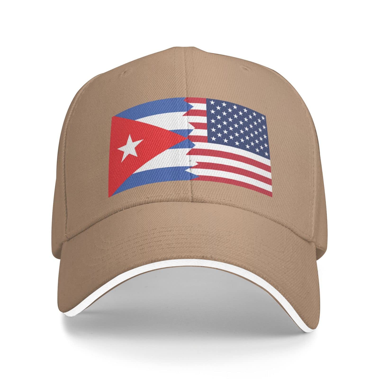 American & Cuban Flag Baseball Cap - Adjustable Trucker Hat for Golf, Outdoor & Casual Wear - Patriotic Style for Sports & Everyday Use