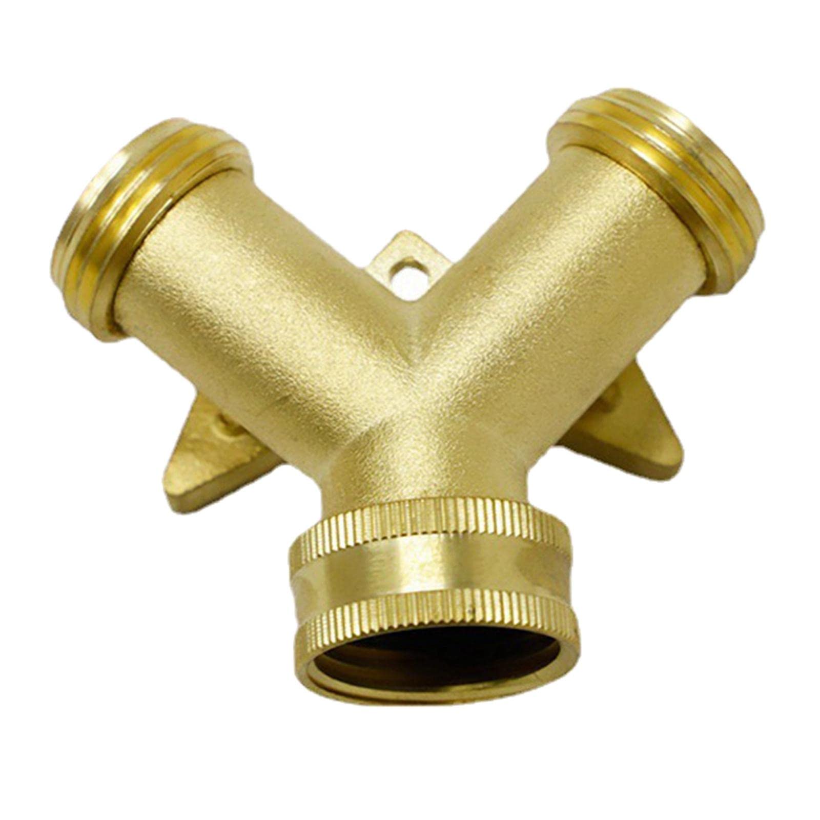 Colcolo Y-Type Hose Splitter Adapter - Heavy Duty Brass Garden Water Valve for Outdoor Faucets, Perfect for Lawn Irrigation, Car Washing & Gardening Use
