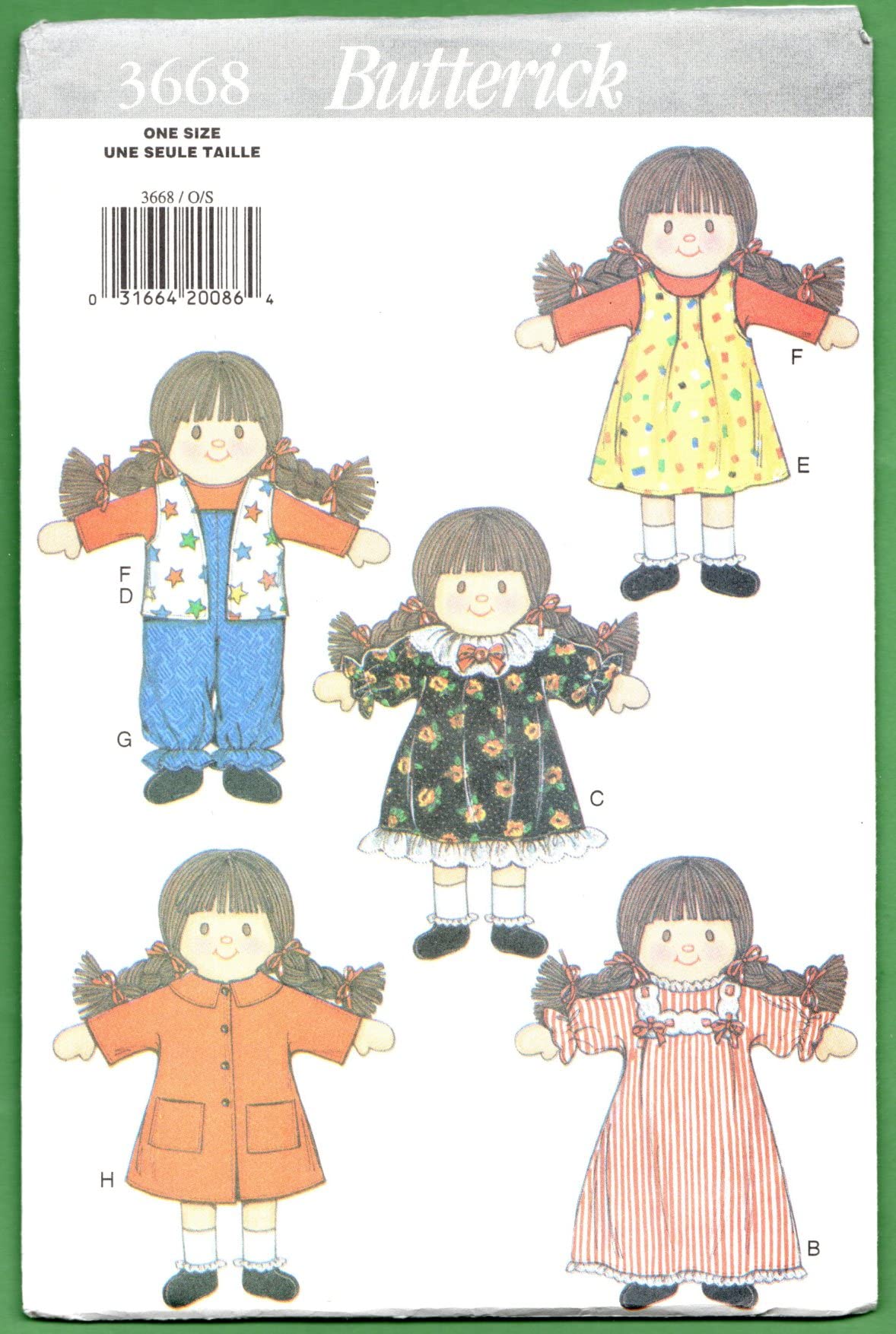 Butterick 3668 Fashion Doll with Outfits & Carry Case - Sewing Pattern for DIY Doll Clothes & Storage | Perfect for Collectors, Gifts & Craft Projects