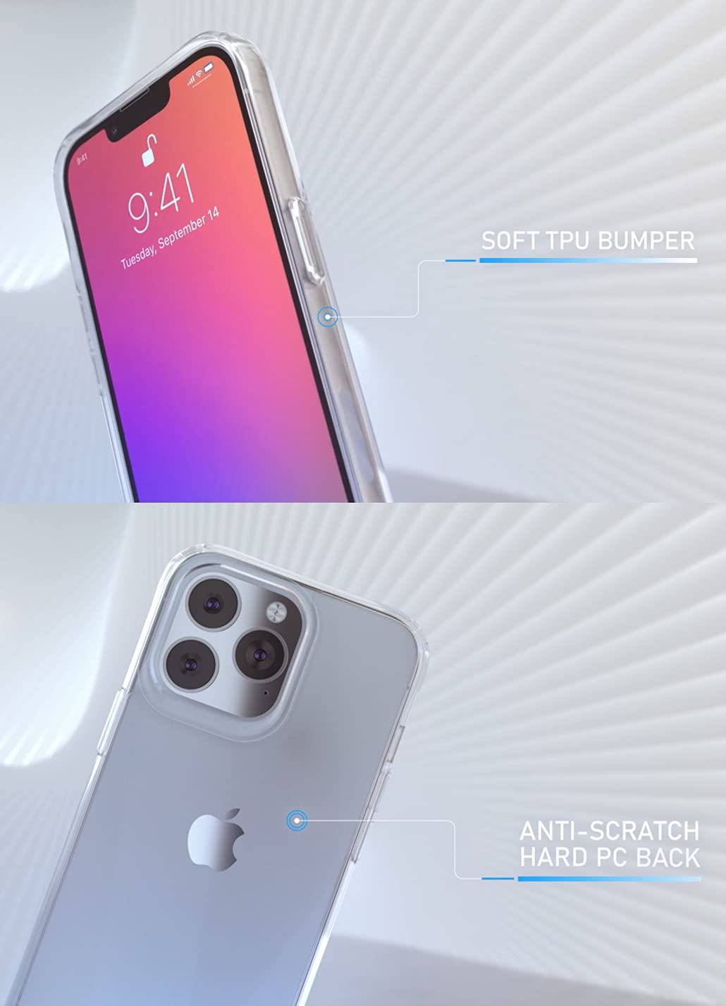 iPhone 13 Clear Shockproof Protective Case - Compatible with iPhone 13 (2021 Model) - Slim Fit, Anti-Scratch & Drop Protection - Perfect for Everyday Use, Travel & Outdoor Activities