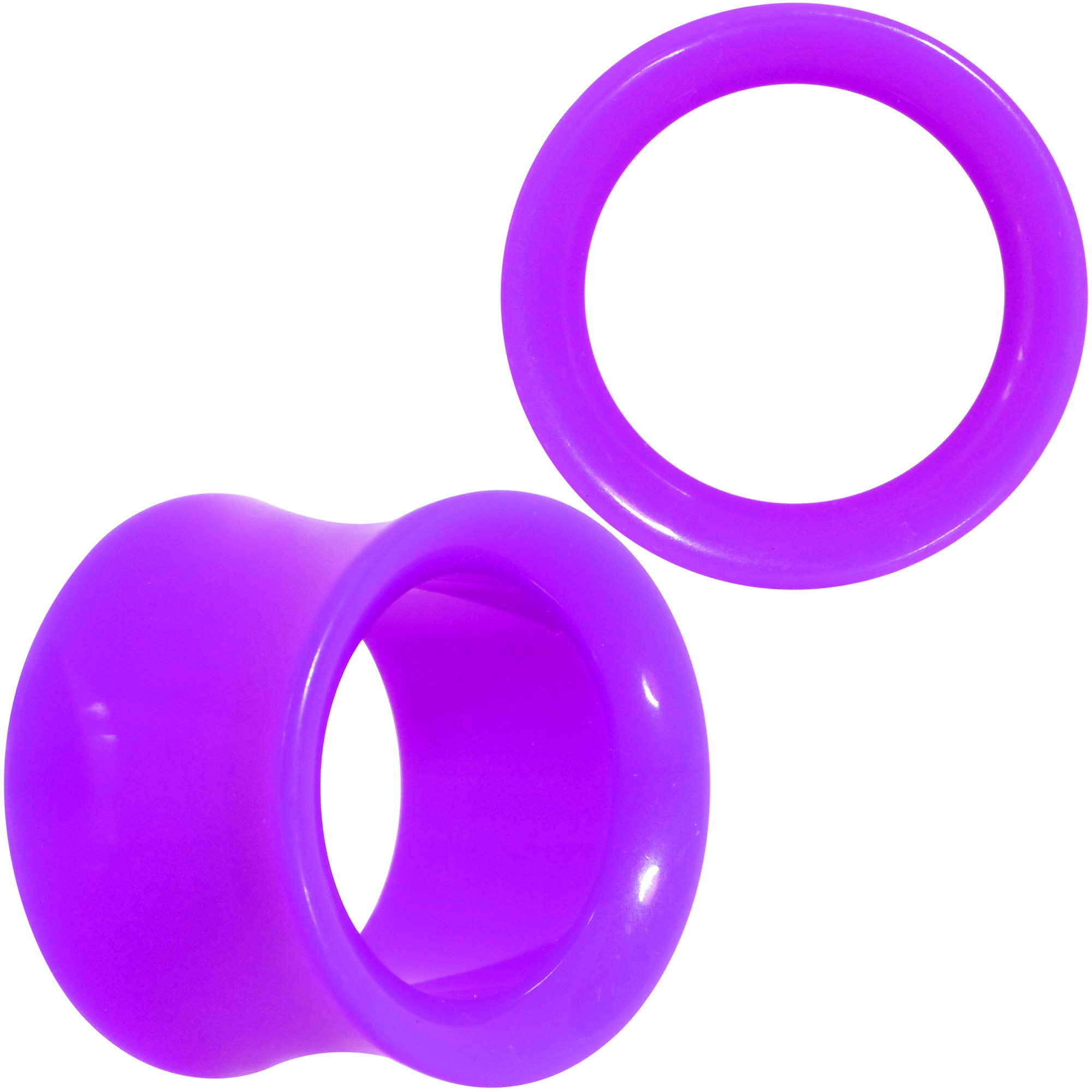 Body Candy Women's 2-Piece Purple UV Acrylic Double Flare Saddle Plug Ear Tunnels for Stretching - Perfect for Piercing Enthusiasts & Alternative Fashion Lovers
