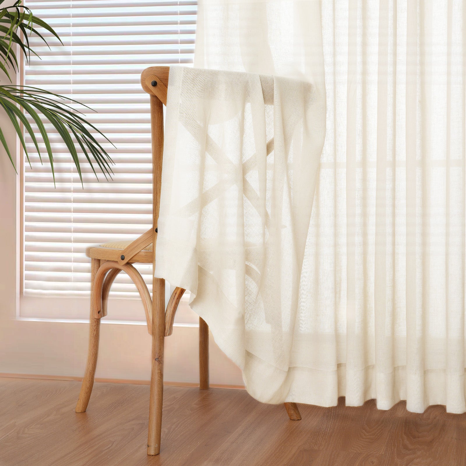 Mustard Yellow Cloud Linen Sheer Curtains - Natural Soft Breezy Custom Drapes with Pleated Design for Living Room, Bedroom & Nursery Window Treatments
