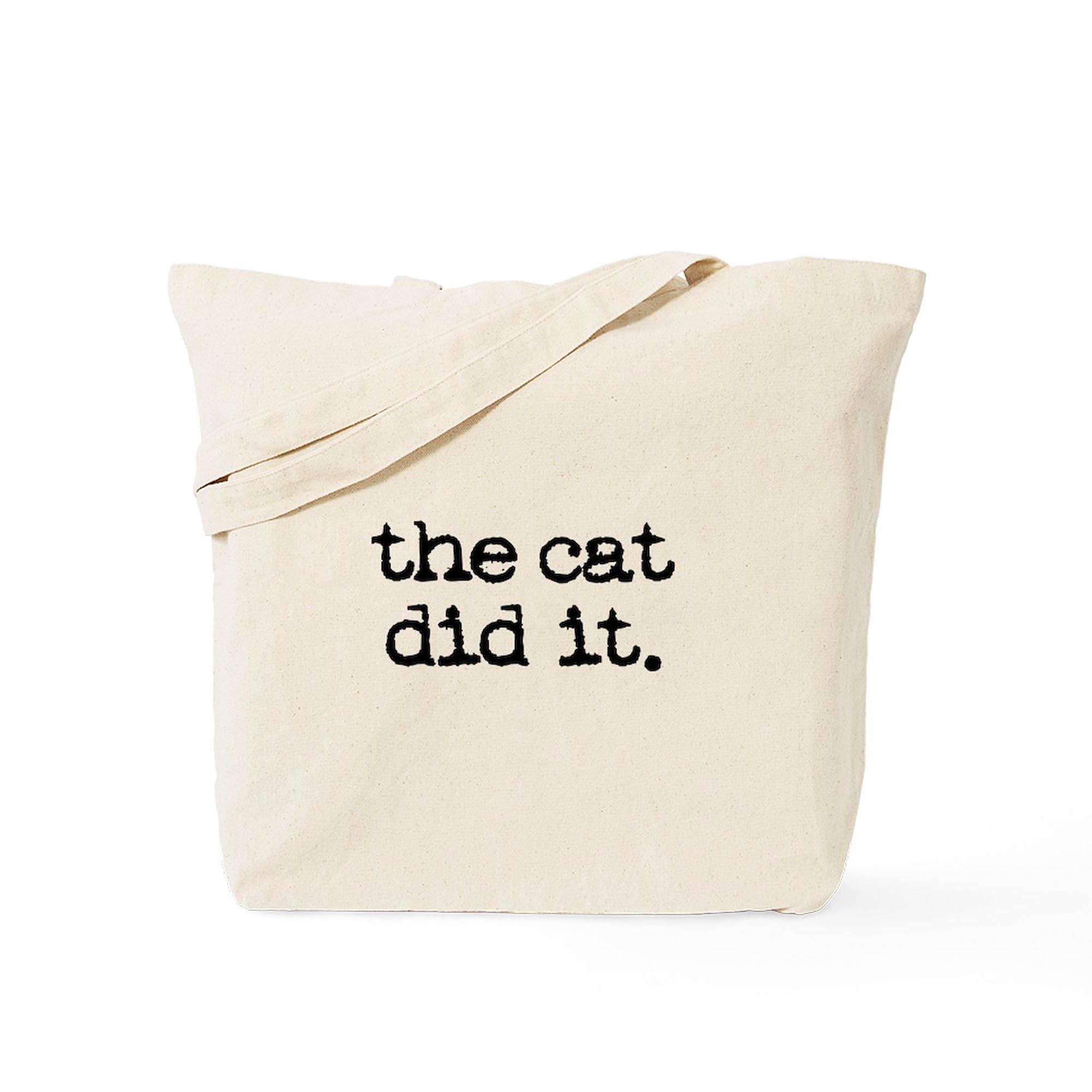 The Cat Did It - Natural Canvas Reusable Tote Bag for Shopping, Groceries & Beach | Eco-Friendly Cotton Shopping Bag by CafePress