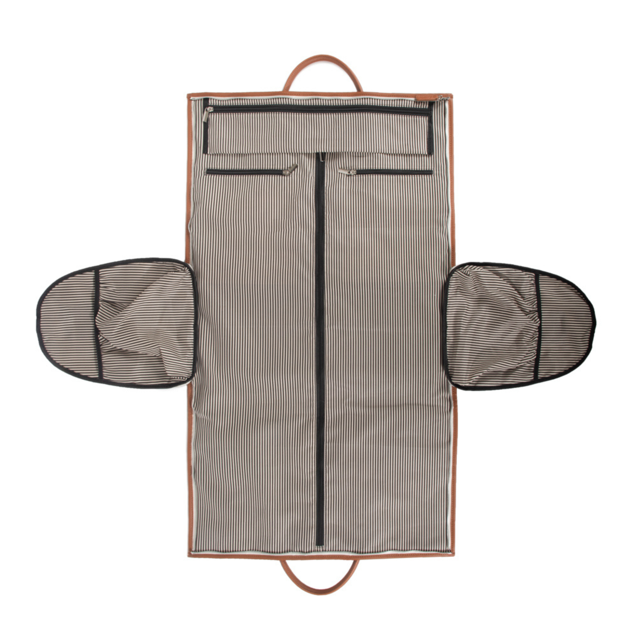 Brown & White Capri 2-in-1 Garment Bag - Travel Suitcase & Wardrobe Organizer for Business Trips & Vacations