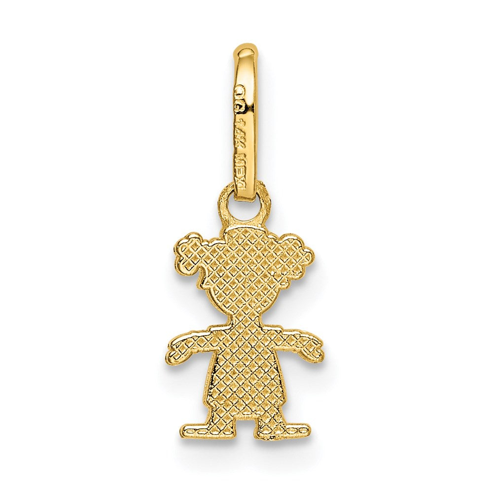 K5807 Gold Polished Little Girl Pendant Necklace - Elegant Jewelry Gift for Kids, Girls, and Teens | Perfect for Birthdays, Christenings & Special Occasions