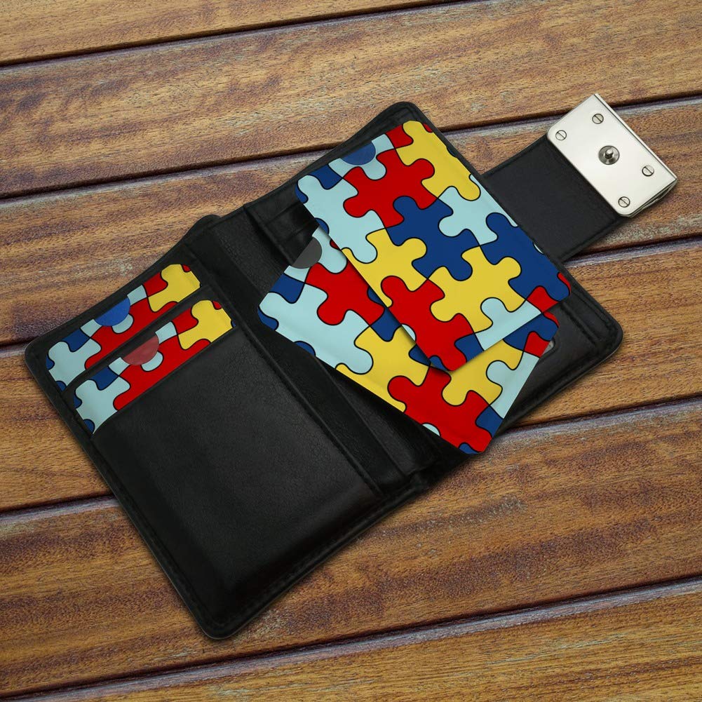 Autism Awareness Puzzle Piece Credit Card Holder Set of 4 - RFID Blocking Protector for Wallets & Purses - Perfect for Daily Use, Travel, and Secure Storage