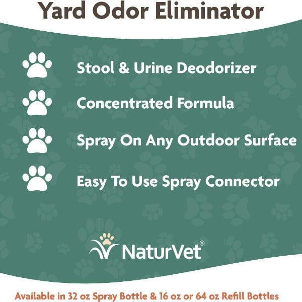 NaturVet Yard Odor Eliminator Spray - Dog & Pet Safe Outdoor Odor Neutralizer for Grass, Patio & Lawn - Eliminates Urine, Feces & Pet Smells