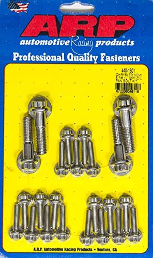 ARP 440-1801 Oil Pan Bolt Kit - Compatible with Mopar 5.7L/6.1L Hemi Engines (12-Point Oil Pan Bolts) - Perfect for Engine Repair & Maintenance