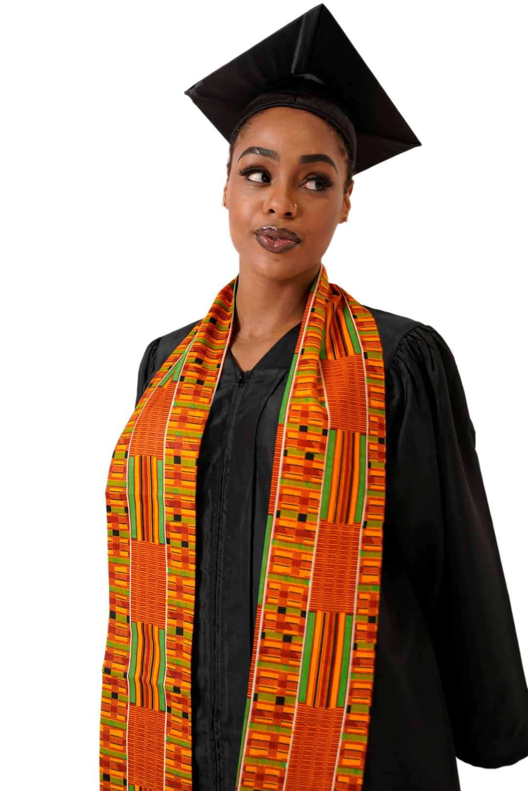 Authentic Kente African Print Graduation Stole/Sash DP0795S1 - Perfect for Graduation Ceremonies, Cultural Events & African Heritage Celebrations