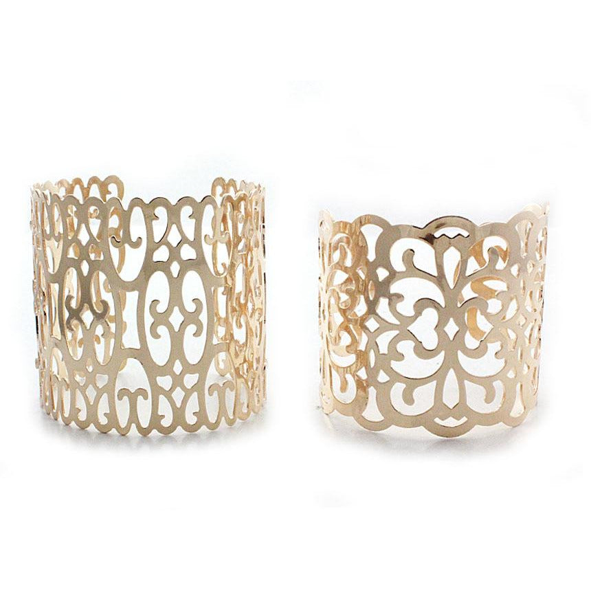 2 Pcs Set Stainless Steel Cuff Bracelets for Women - Elegant & Durable Jewelry Gift for Everyday Wear, Party & Special Occasions