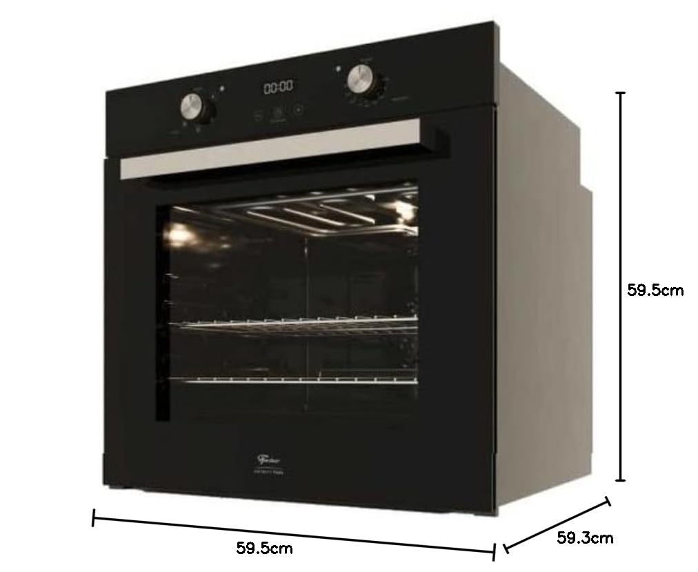 FISCHER Built-in Electric Oven Infinity Touch 82L Air Fryer Black 220V - 28607-65779 | Perfect for Modern Kitchens, Baking, Roasting & Healthy Air Frying