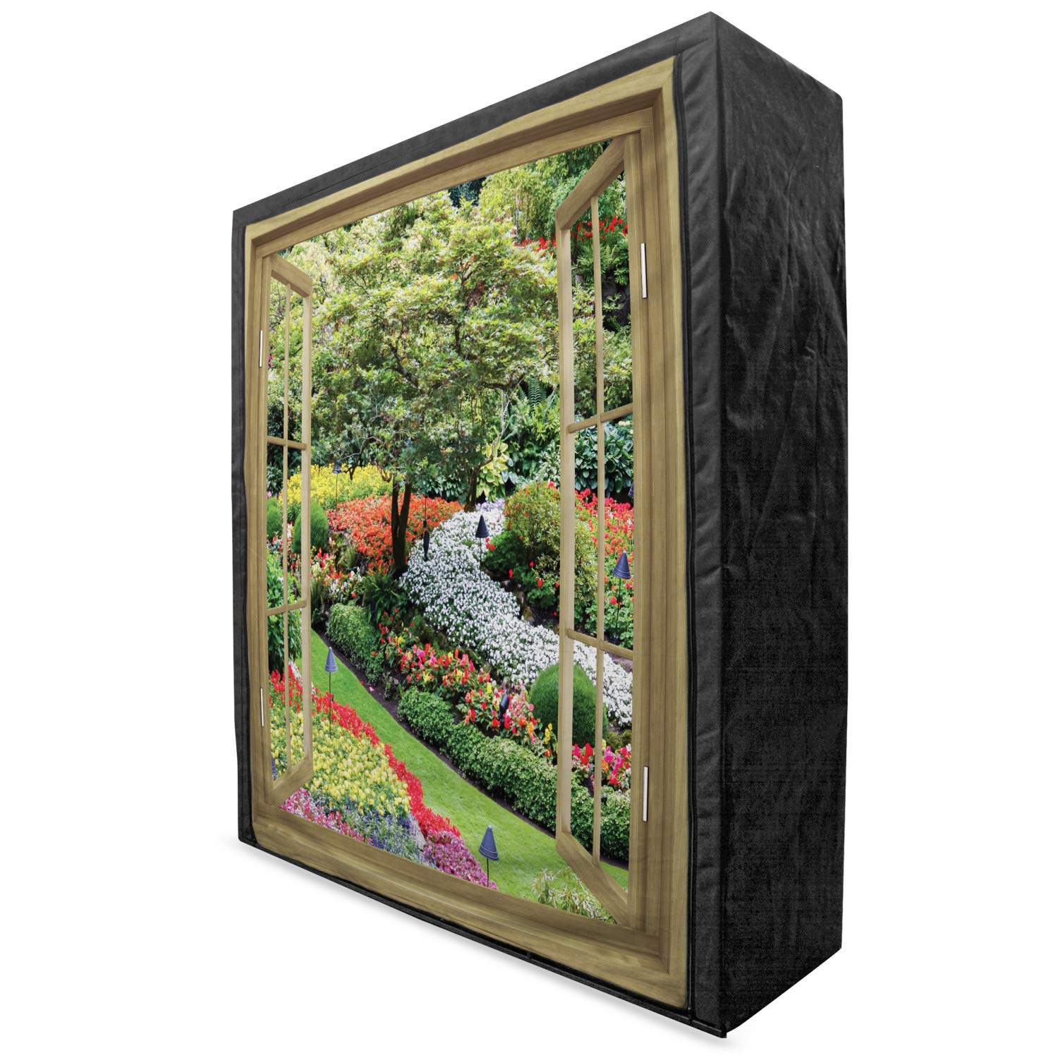 Ambesonne Portable Fabric Wardrobe with Nature Floral Design - 59