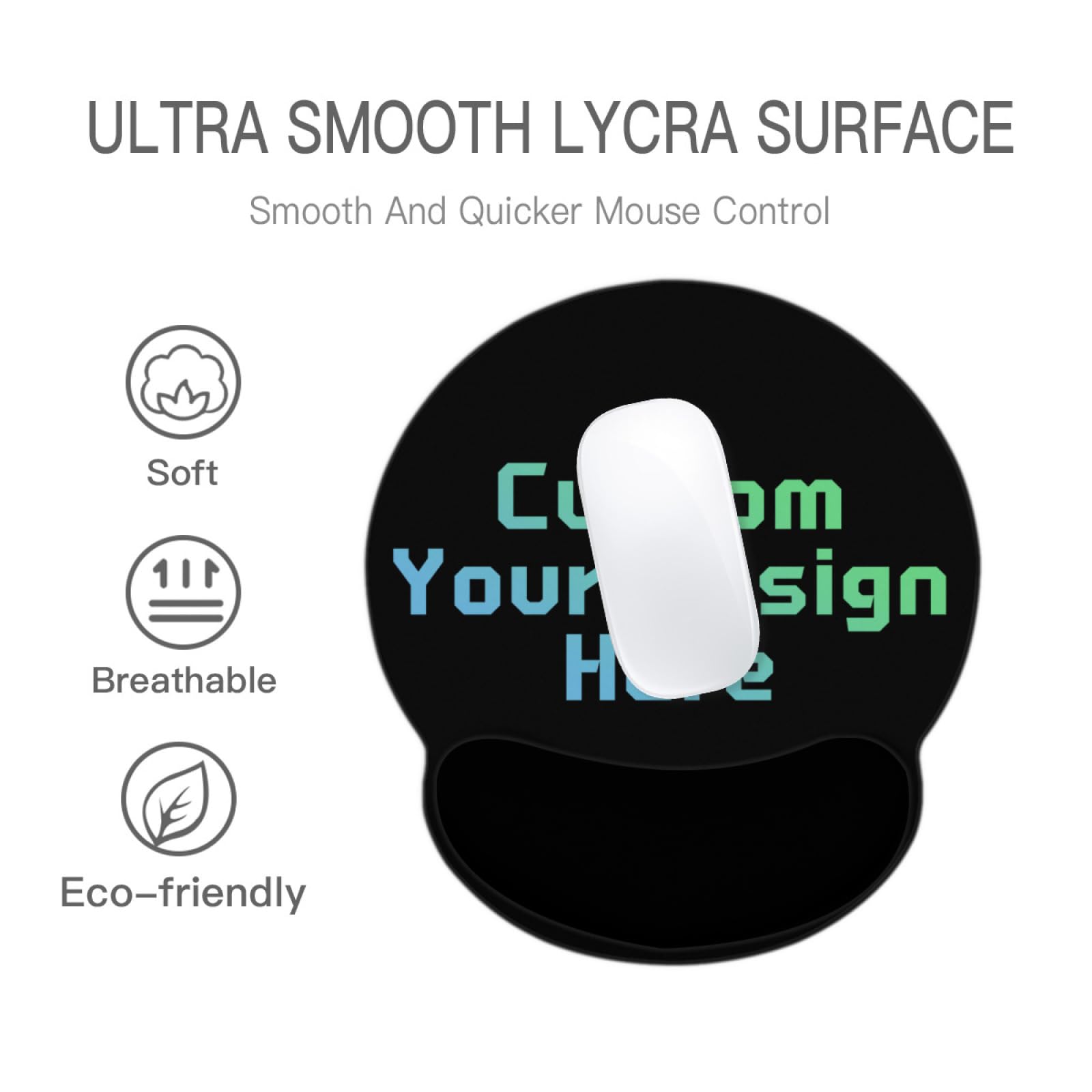 Custom Mouse Pad with Wrist Support - Personalized Desk Mat with Your Logo/Text/Image - Ergonomic Mousepad for Home Office & Gaming - Non-Slip Silicone Base for Computers, Laptops & Workstations