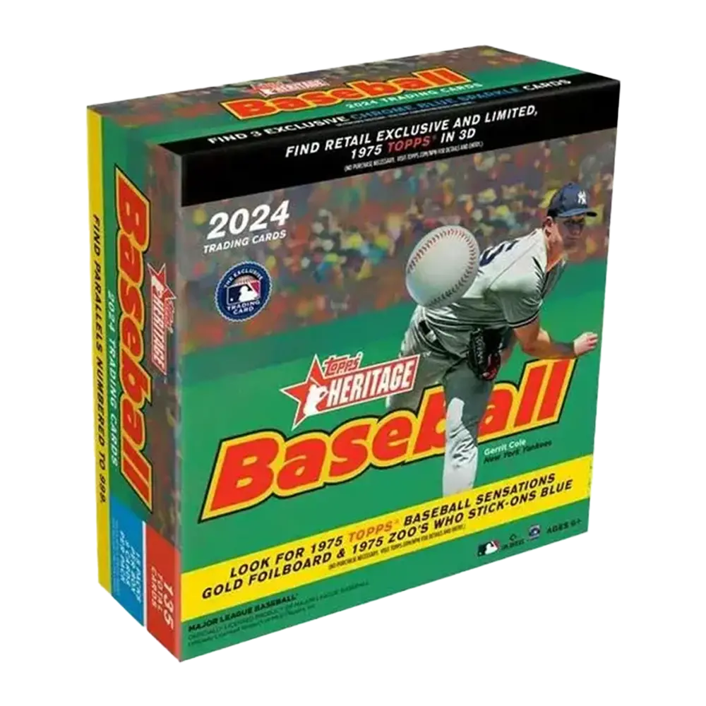 2024 Topps Heritage Baseball Cards Factory Sealed Monster Box - Complete Set for Collectors & Trading Card Game Enthusiasts | Perfect for Sports Memorabilia Displays & Gift Giving