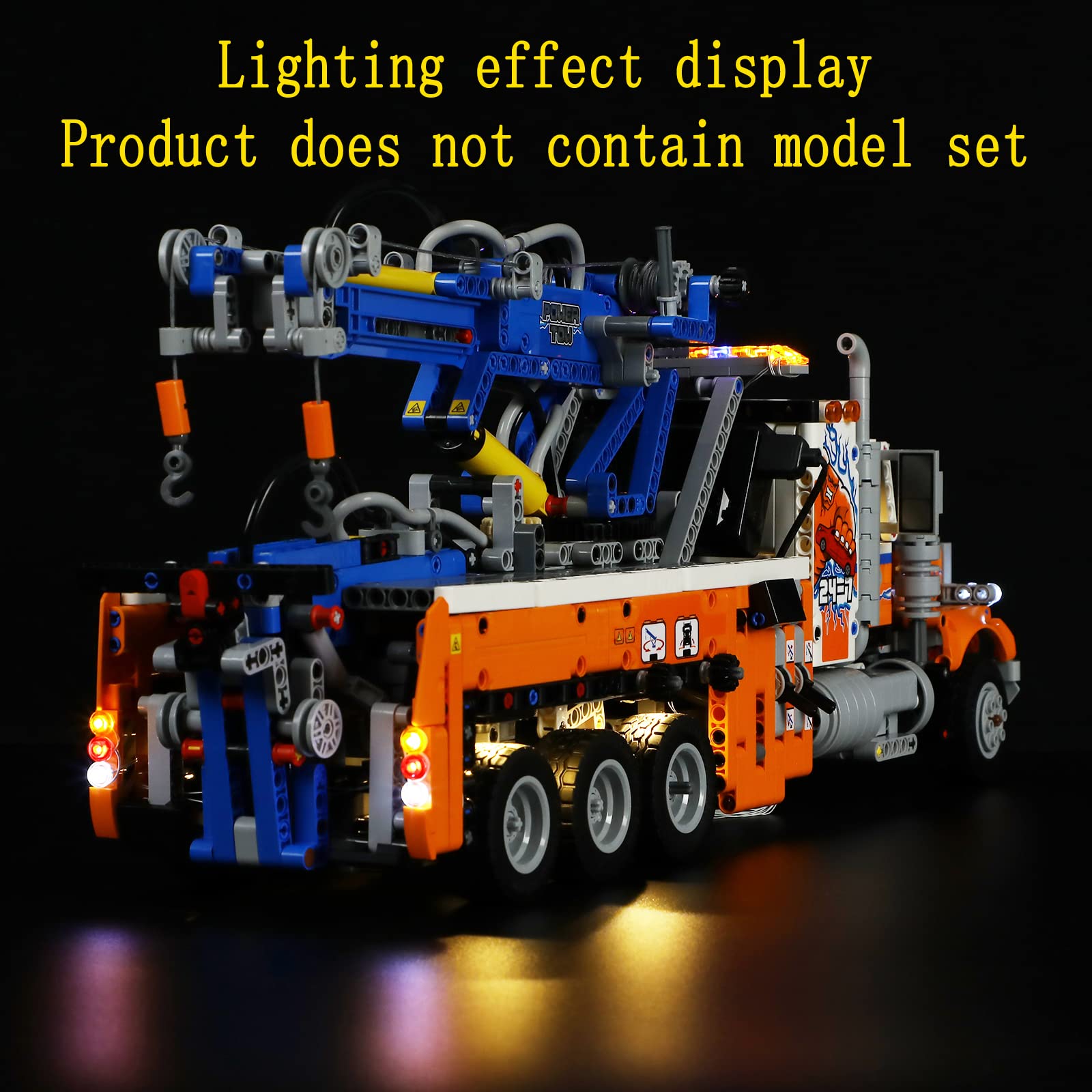 GEAMENT LED Light Kit for LEGO Technic 42128 Heavy-Duty Tow Truck - Compatible Building Block Lighting Set (Model Not Included) - Perfect for Night Display, Model Car Shows & LEGO Enthusiast Collections
